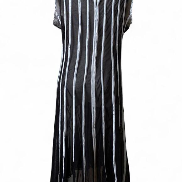 Vintage black and off white micro mesh maxi dress - Picture 6 of 7